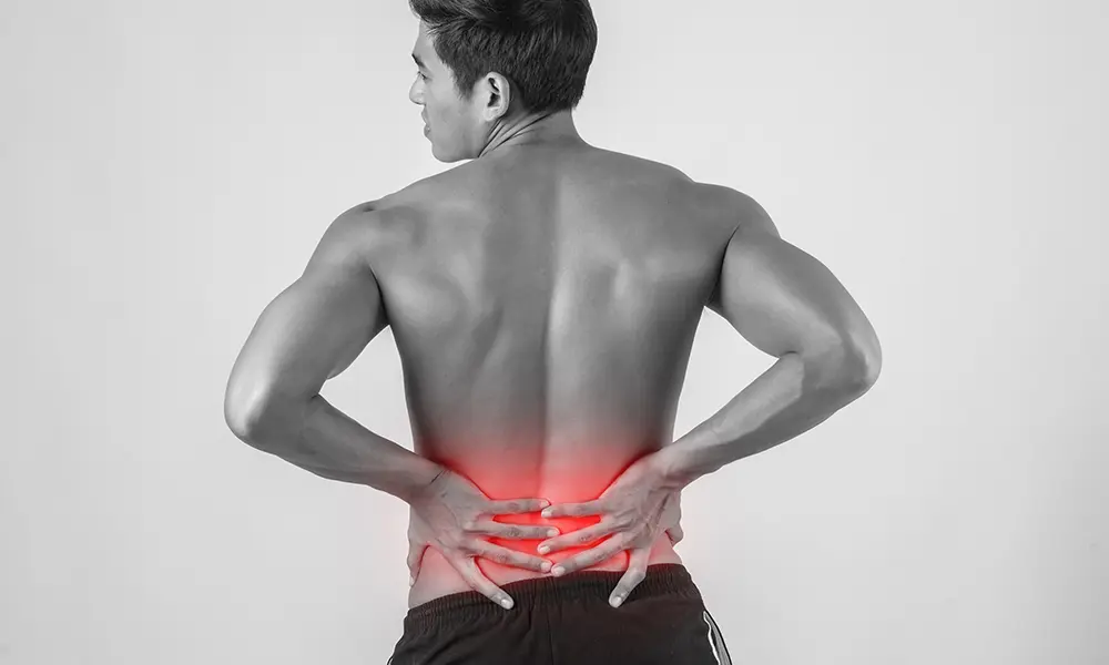 Person with low back pain and hip pain